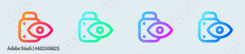 Private line icon in gradient colors. Privacy signs vector illustration.