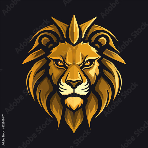 lion logo vector template. Lion King. Golden lion logo.