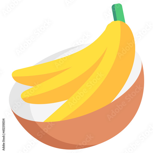 banana, fruit breakfast food courts vector icons for web design, app, banner, flyer and digital marketing.
