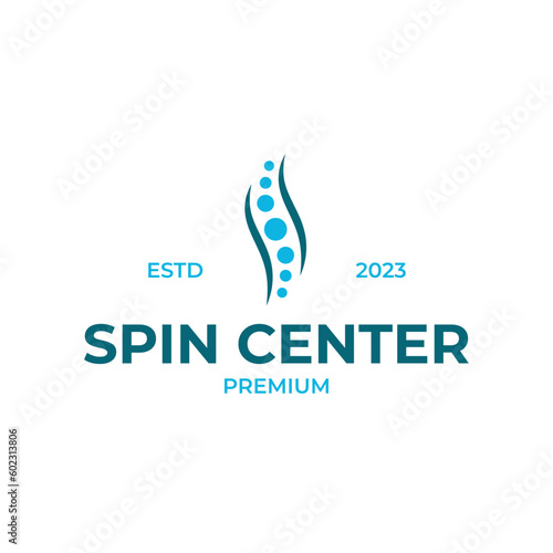 Creative spine center logo design vector illustration idea