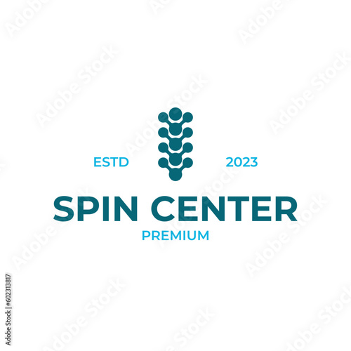Creative spine center logo design vector illustration idea