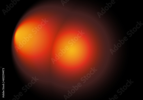 Fondo de luces circulares en tonos amarillo, rojo y naranja en fondo negro. Fondo abstracto