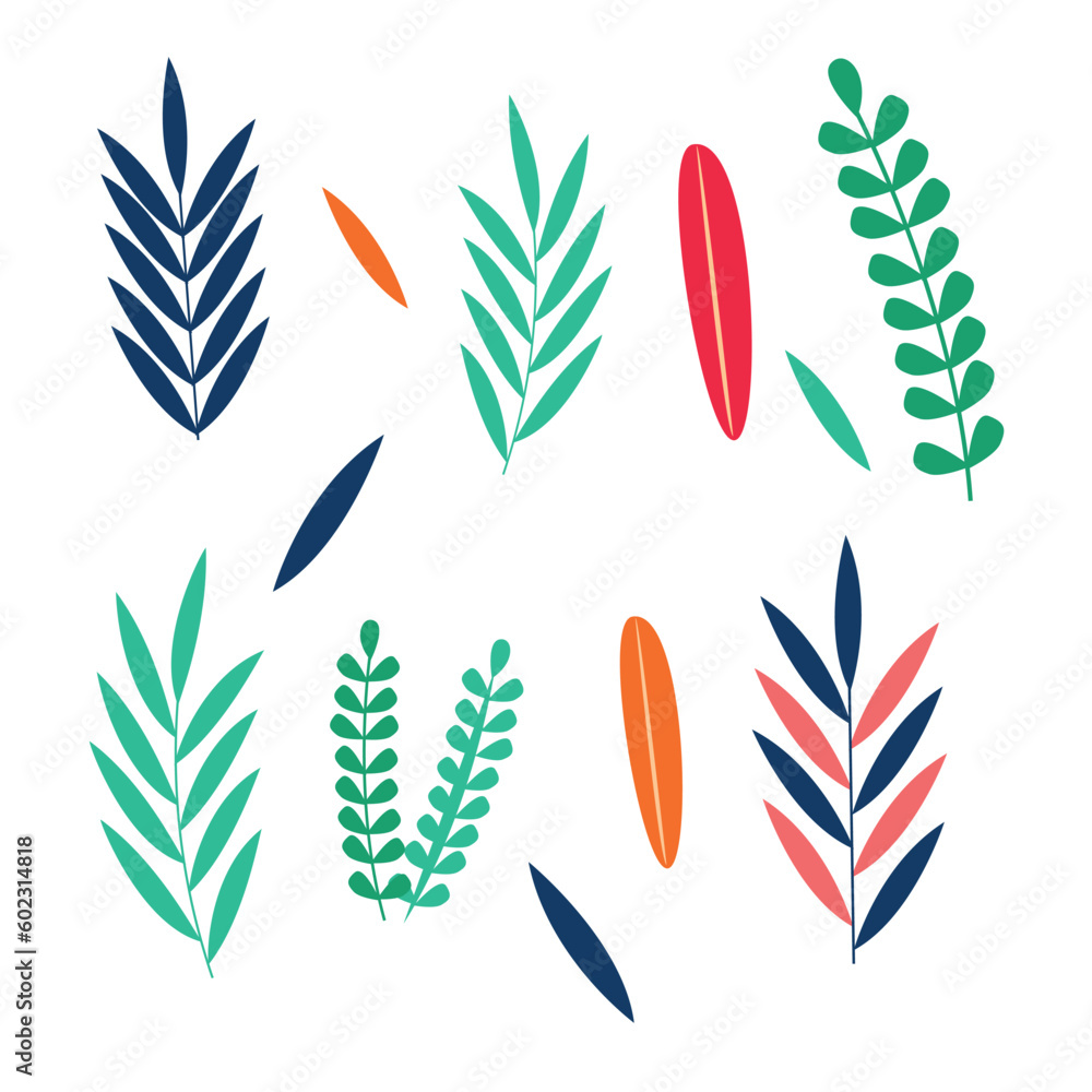 set of leaves vector illustration