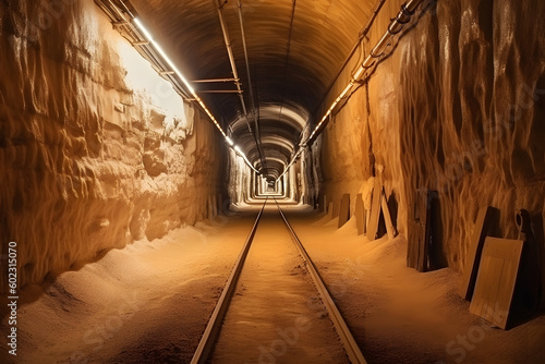 Salt mines underground. Neural network AI generated photo