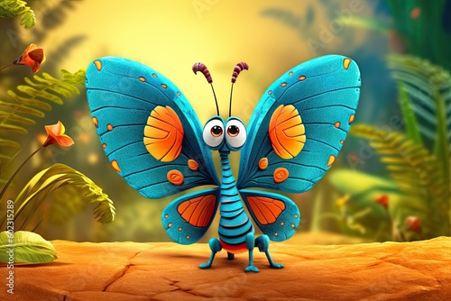 Cute Cartoon Butterfly Char...