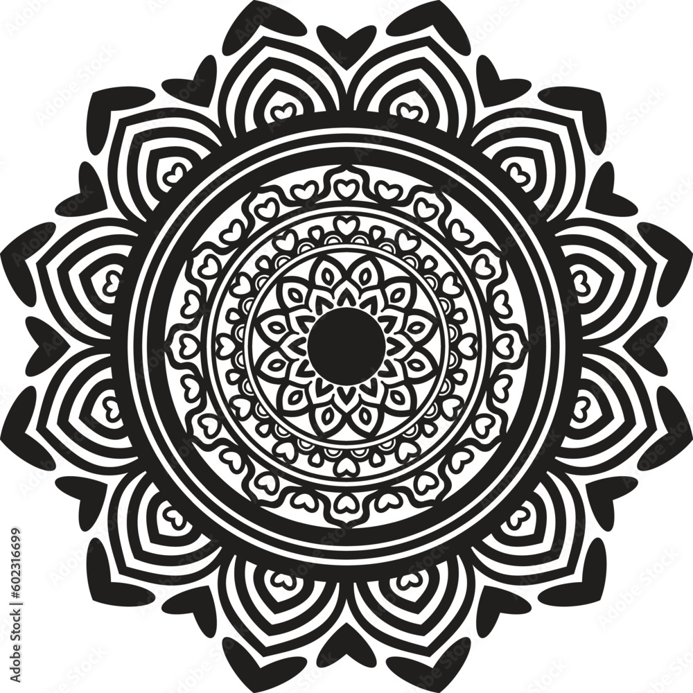 vector mandala decorative and ornamental design for coloring page, greeting card
