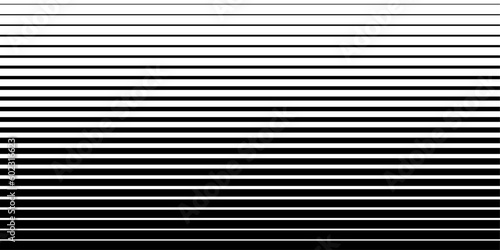 Line fade pattern. Faded halftone black lines isolated on white background. Degraded fades stripe for design print. Fadew halftones strip. Fading linear gradient. Geo transition. Vector illustration