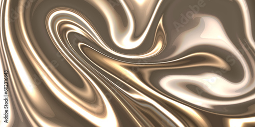 Abstract wave chocolate color luxurious smooth liquid background.