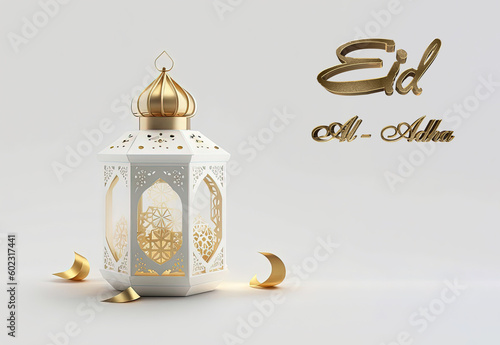 Elegant eid al adha, Eid mubarak islamic greeting card, islamic festival of sacrifice, eid-al-adha mubarak, Happy Eid Ul Adha, lantern islamic , eid mubarak. holiday festival, banner. Generative AI photo