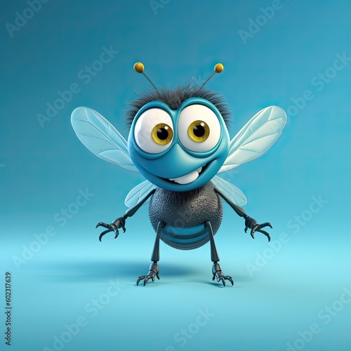 Obraz na płótnie Cute Cartoon Fly Character 