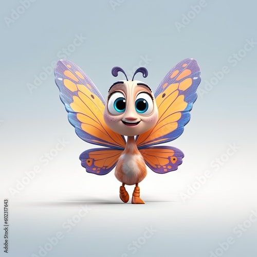 Cute Cartoon Butterfly Char...
