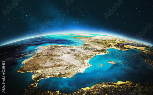 Europe - Spain. Elements of this image furnished by NASA