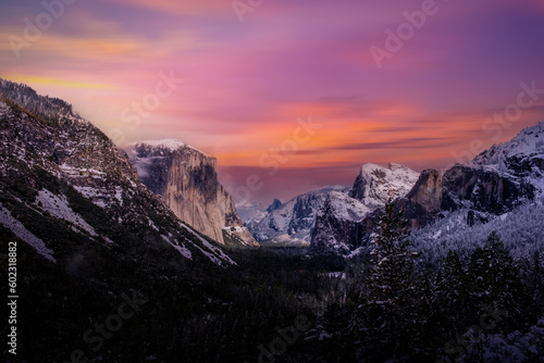 Yosemite National Park, Yosemite national park in winter season, California, USA.