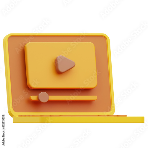 Lear tutorial video Online Education 3D Illustration