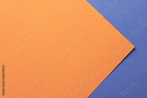 Rough kraft paper background  paper texture orange blue colors. Mockup with copy space for text