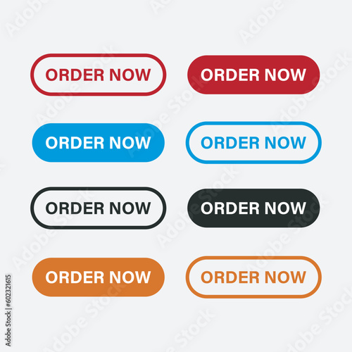 order now button for web design,online shopping web banners. Modern collection for web site. Order now icon,order now promotion.Vector illustration.