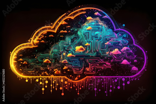 Abstract cloud data technological cyberspace background, abstract digital background