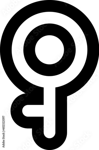 Outline Gender Demigirl Black White Liner Icon. Traditional and progressive unconventional sexual relations between sexes groups. Simple outline vector symbol isolated on white background