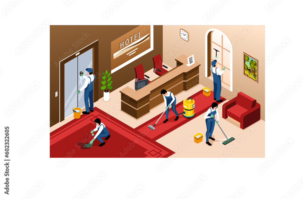 Cleaning Service Isometric Background Cleaning Service Isometric Background