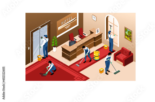 Cleaning Service Isometric Background
