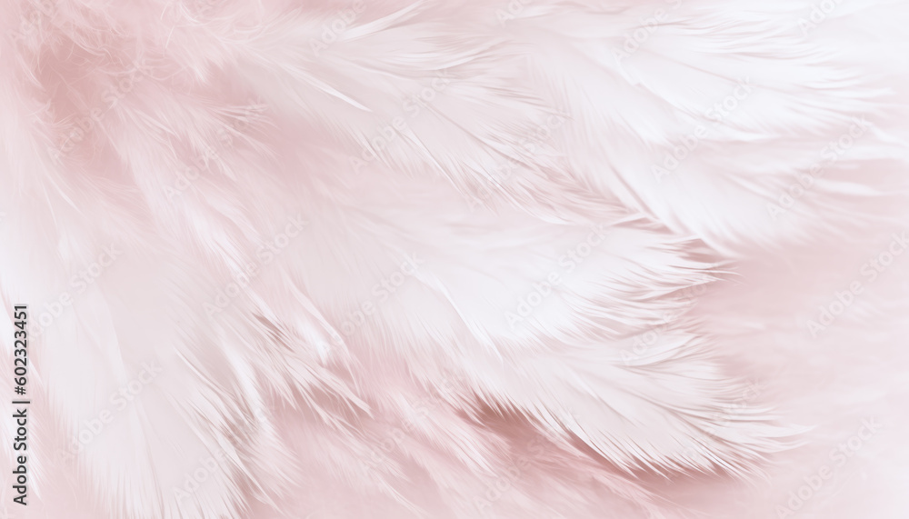 White chicken feather texture background, generative ai