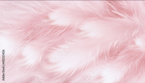 Pink chicken feather texture background  generative ai