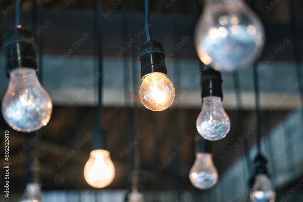 Light bulbs hanging from the ceiling.
Idea finding symbol picture. Multiple light bulbs. Brainstorming, invention. creativity, ideation, and solutions. Symbol image for a creative workshop formats. Light bulbs hanging from the ceiling.
Idea finding symbol picture. Multiple light bulbs. Brainstorming, invention. creativity, ideation, and solutions. Symbol image for a creative workshop formats.
