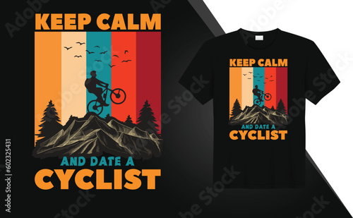 Mountain bike riding graphics t shirt design 