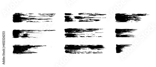 collection of black paint stroke art brushes vector