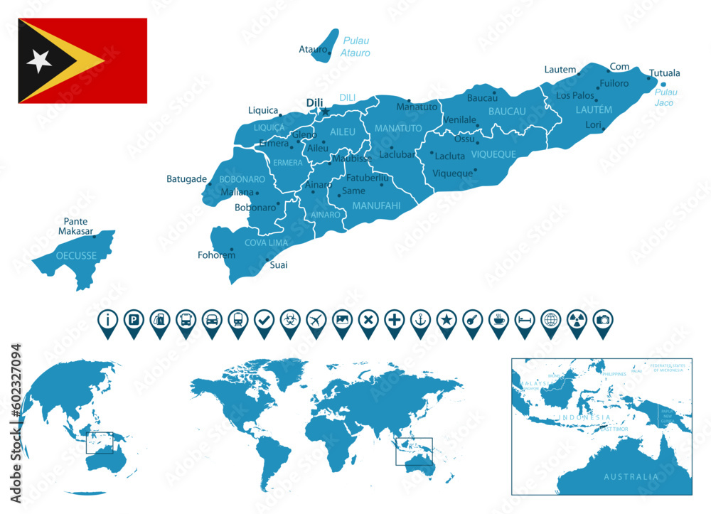East Timor Detailed Blue Country Map With Cities Regions Location 1000 F 602327094 W8ACq459FtToO2iLs47E35b7chq1D3d0 