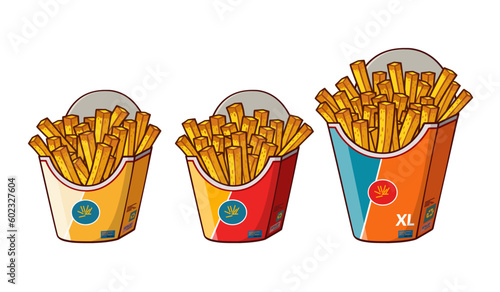 french fries vector illustration