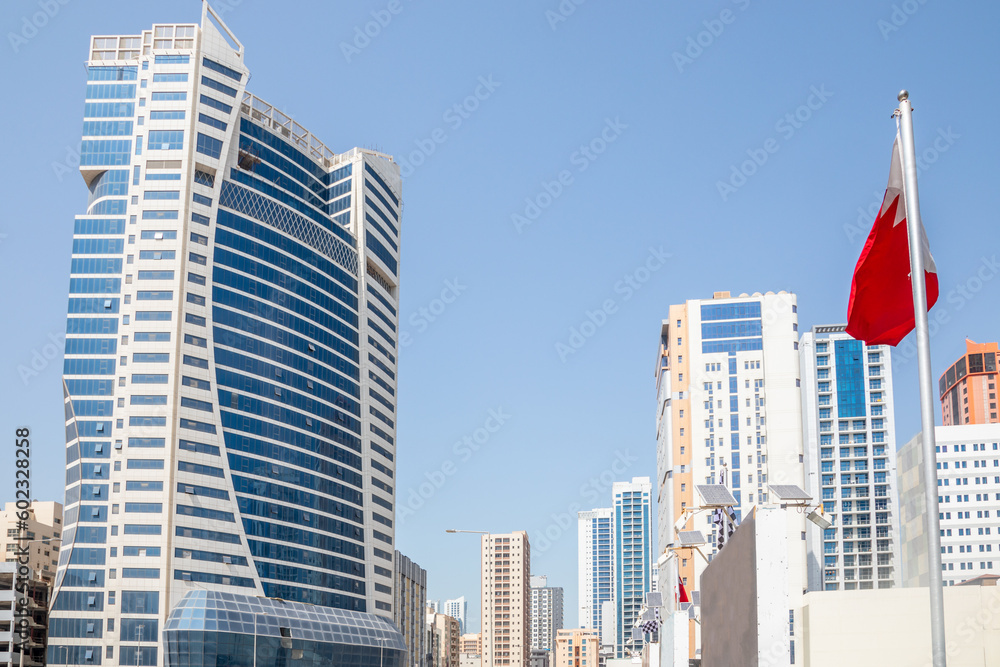 Modern residential and office  buildings in Juffair district, Manama, Bahrain