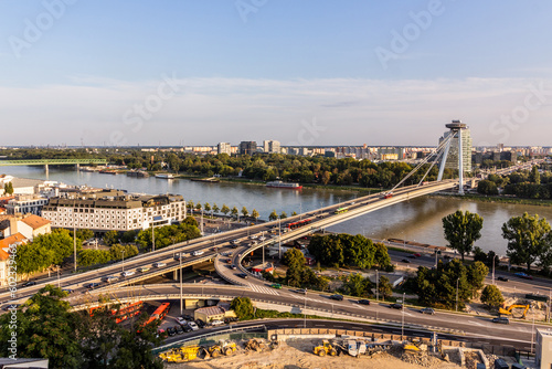 SNP bridge in Bratislava, Slovakia © Matyas Rehak