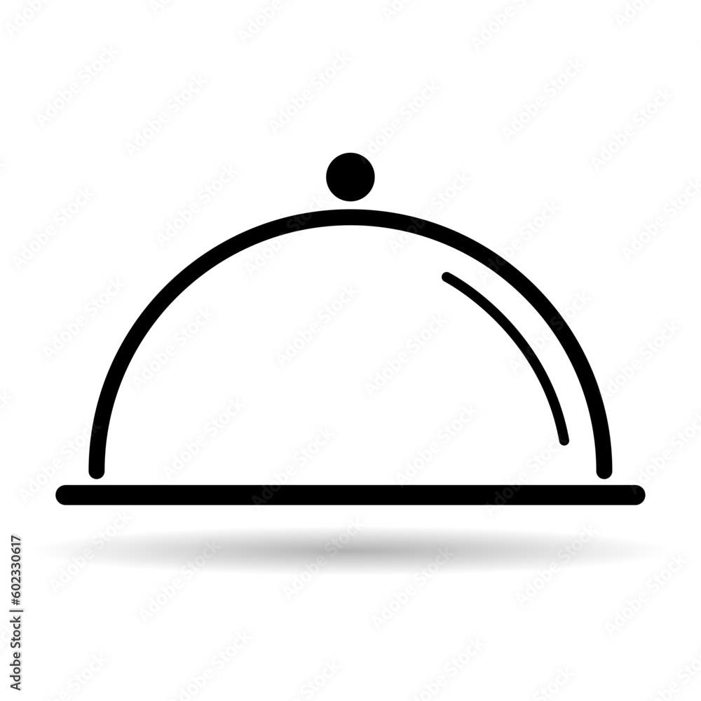 Waiter tray shadow icon, dish menu restaurant web symbol, lunch design vector illustration Waiter tray shadow icon, dish menu restaurant web symbol, lunch design vector illustration