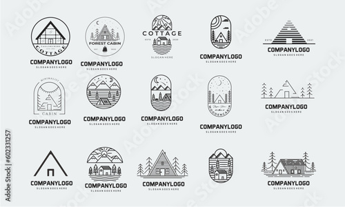 set of cabin logo vector icon