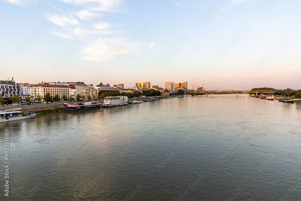 Danube river in Bratislava, Slovakia