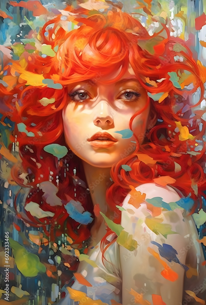 Floral woman abstract art print Floral woman abstract art print