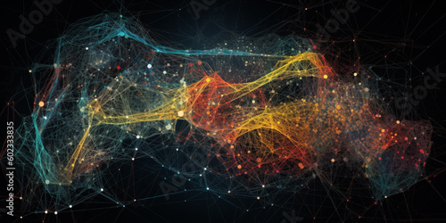 Neural cells microscope closeup, brainstorm electricity brain, Generative AI
