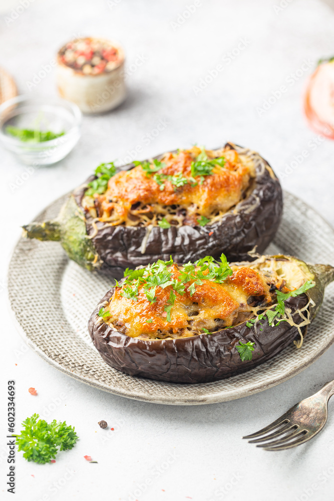 Baked aubergine or eggplant Baked aubergine or eggplant