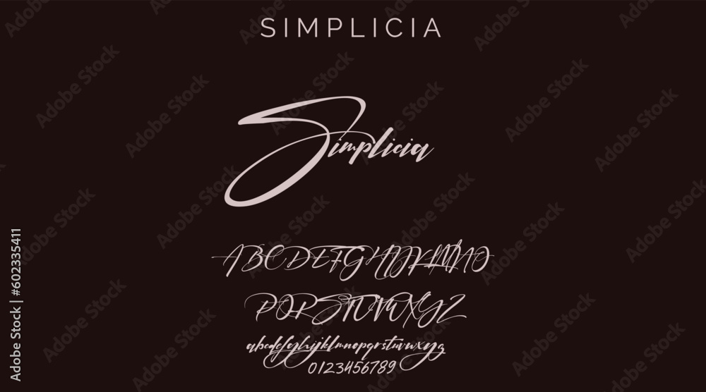 Signature script lettering font