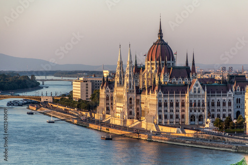 Danube river and Hungarian Parliament Building in Budapest, Hungary © Matyas Rehak
