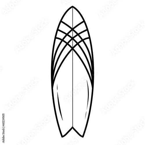 Surfboard Black doodle. © 24Novembers