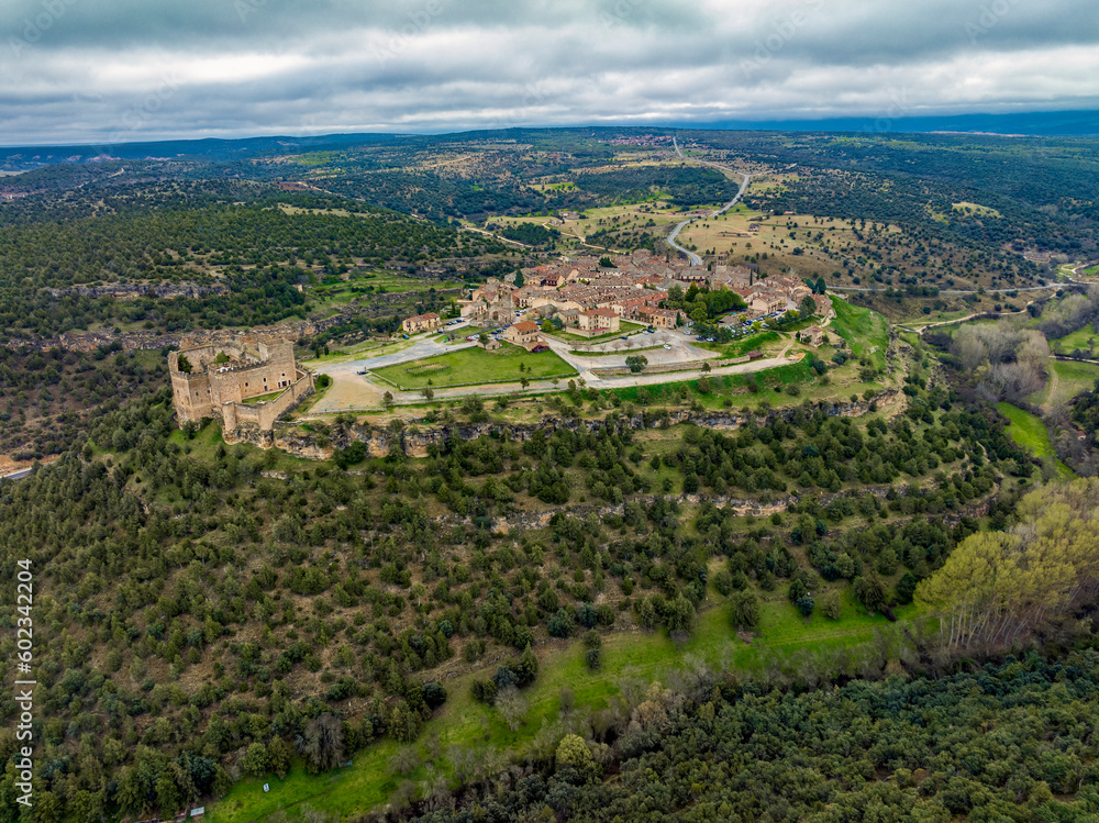 Pedraza in Segovia panoramic aerial view