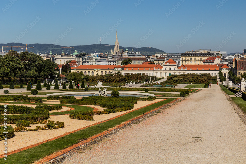 Belvedere palace garden in Vienna, Austria
