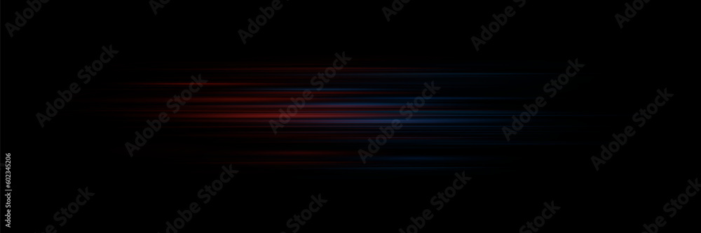 Abstract laser streak light speed and movement. On a black background.