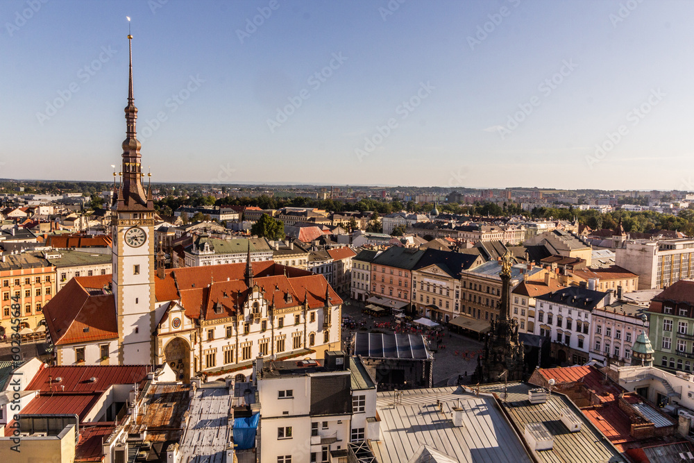 Skyline of the Old town in Olomouc with its Town Hall, Czech Republic.