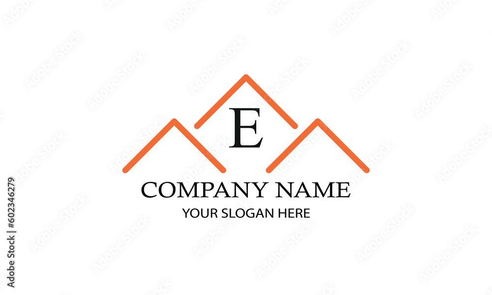 Modern logo for engineer, architect, construction, real estate with initial letter E. Business design template. Modern logo for engineer, architect, construction, real estate with initial letter E. Business design template.