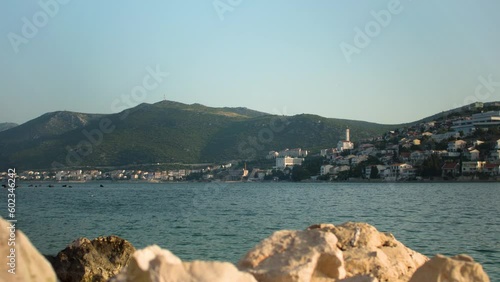 Timelaps on the village of Neum with its bay on the Adriatic Sea, in Bosnia