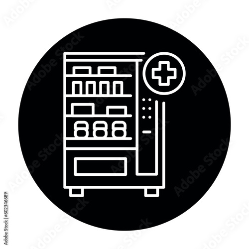 Medical vending machine color line icon. Pictogram for web page