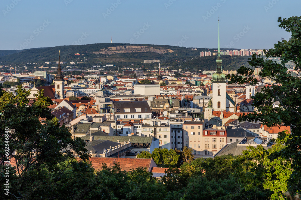 Aerial view of the old town in Brno, Czech Republic